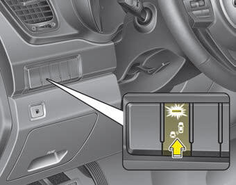 Kia Carnival: BSD (Blind Spot Detection) / LCA (Lane Change Assist). The indicator on the switch will illuminate when the Blind Spot Detection System