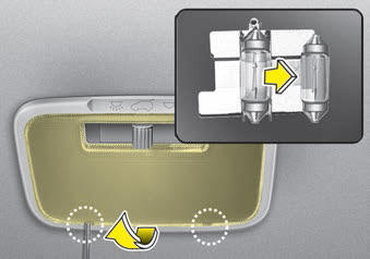 Kia Carnival: Interior light bulb replacement. Luggage lamp