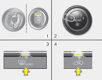 Kia Carnival: Defogging logic. 1. Turn the ignition switch to the ON position.