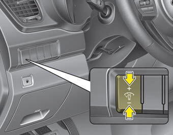 Kia Carnival: Instrument Cluster Control. The brightness of the instrument panel illumination is changed by pressing the