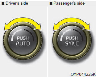 Kia Carnival: Automatic heating and air conditioning. The temperature will increase to the maximum (HI) by turning the knob to the