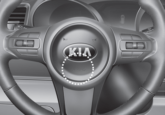 Kia Carnival: Driver's and passenger's front air bag. Drivers front air bag