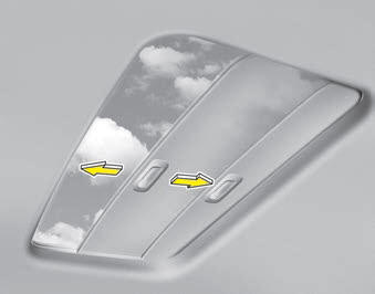 Kia Carnival: Sunshade. When opening the sunroof, the sunshade will also open. Once the sunroof is closed,