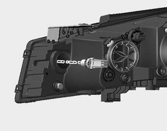 Kia Carnival: Front light bulb replacement. 1. Open the hood.